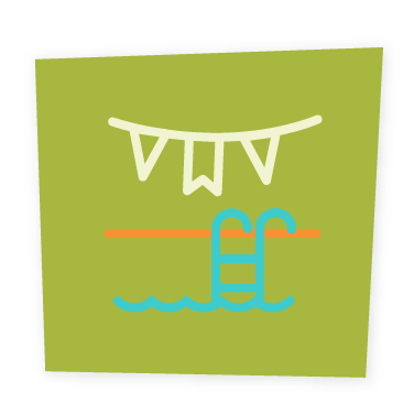 ADRN_PoolParty_Summer2019_Pool Party Icon Pool Party - Make a splash with fun events and games for your guests, sell snacks from a stand, or hold a raffle. Most importantly, cool off from the Texas sun!